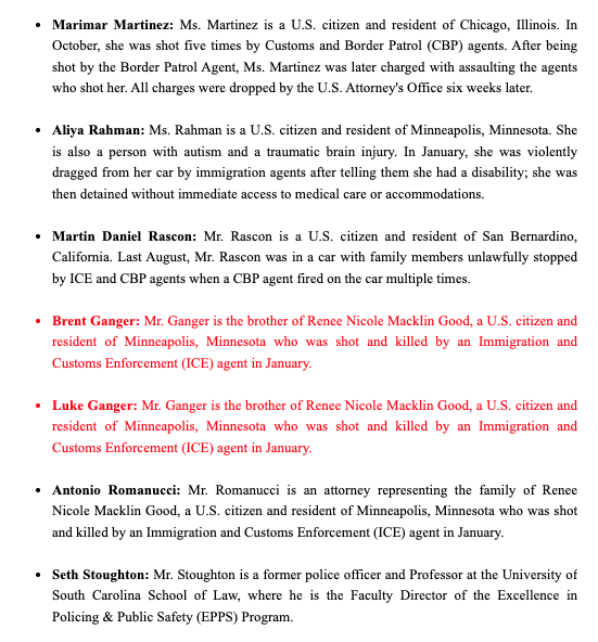 TylerMcBrien's tweet image. NEW: Renee Good's brothers—Brent and Luke Ganger—were announced as additional witnesses in tomorrow's 3pm ET Congressional hearing "on the violent tactics and disproportionate use of force" by DHS agents. They join the Good family's lawyer, another CBP shooting victim, and others