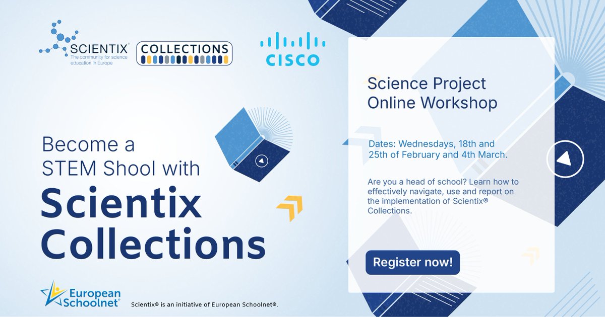 🤔Teachers, you want to up your game and help your school be recognised as a STEM school?
Check out the Science Project Online Workshop: Become a STEM School with Scientix Collections
🤲Join together with your Head of School!
Read more here: tinyurl.com/wy6et5ty
📝Register!