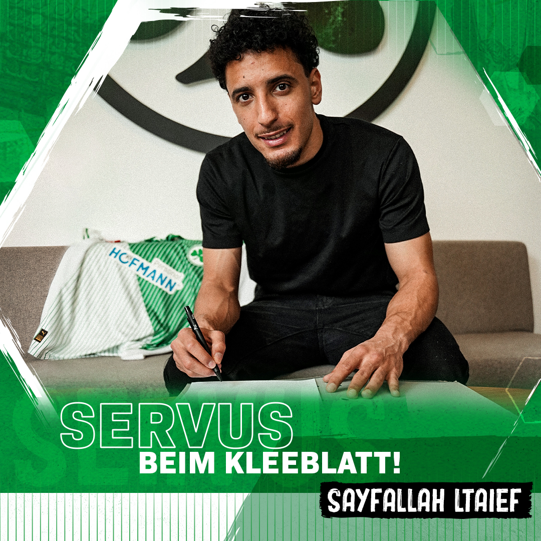 kleeblattfuerth's tweet image. Neuzugang für die Offensive!🌪️

Der tunesische Nationalspieler Sayfallah Ltaief kommt von Twente Enschede und trägt bis Saisonende Weiß-Grün!⚪️🟢

Servus in Fürth, Sayf 👋

ogy.de/Transfer-Ltaief

#Kleeblatt #Transfer #DeadlineDay
