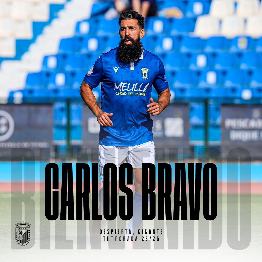 ✍🏼 𝐎𝐟𝐢𝐜𝐢𝐚𝐥: Carlos Bravo, nuevo jugador del Club Deportivo Badajoz

🔗 clubdeportivobadajoz.es/fichaje-carlos…

#CarlosBravoBlanquinegro #DespiertaGigante