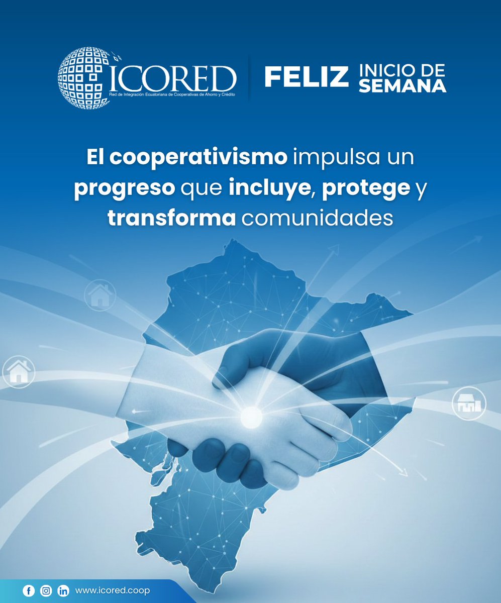 IcoredEC's tweet photo. 📷 ¡Feliz inicio de semana! 📷
Que estos días vengan cargados de motivación, aprendizajes y logros compartidos. 📷📷
¡Sigamos trabajando unidos por un futuro mejor! 📷📷
#EcuadorPaísCooperativo #Icored #CooperativasIcored #cooperativasecuador #IcoredEcuador https://t.co/AtGpqLjBTZ