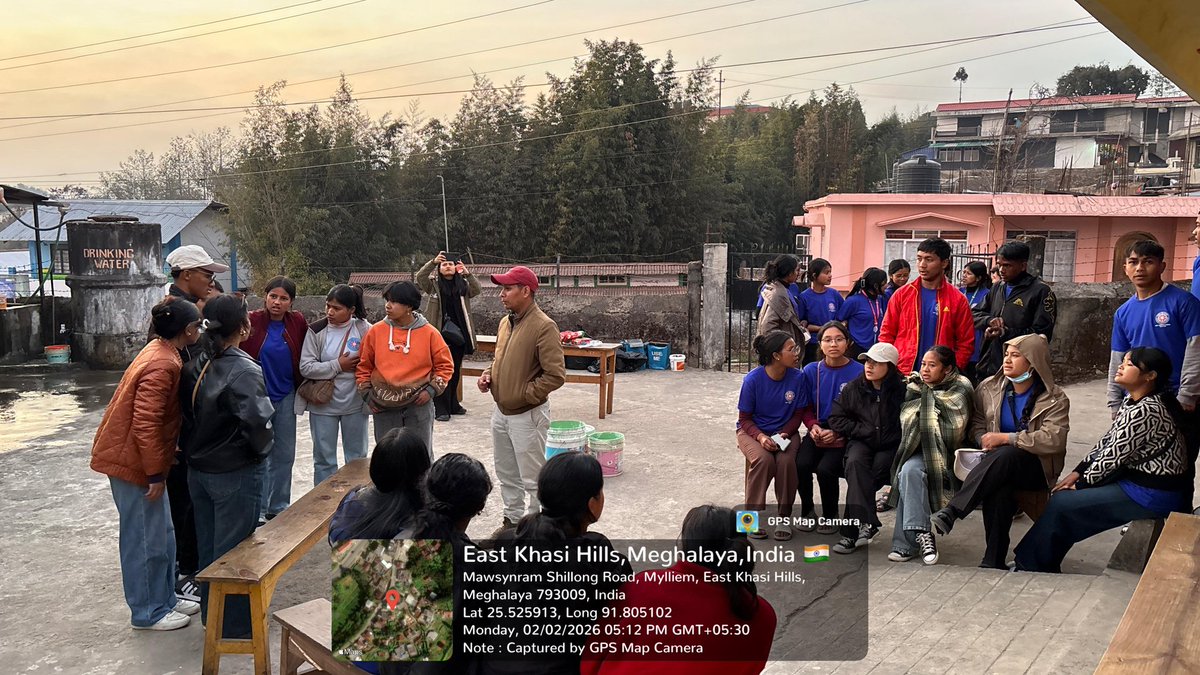 NSS_SCC_Unit's tweet photo. Day 1 of NSS SCC Unit, #SpecialCamp2026 in their adopted village. An Orientation Program was observed informing the volunteers of the week's activities followed by a #cleaningdrive of the village school.
@_NSSIndia @CellNehu @nss_rdguwahati https://t.co/7aOCNnaJRX