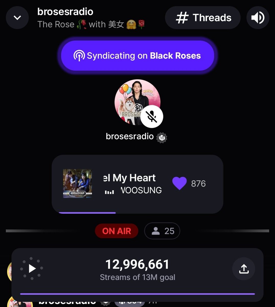 brosesradio's tweet photo. Only a little over 3k to go!! Come join us today for fireworks 🎆 

https://t.co/p5rLgRGX43 

#TheRose @TheRose_0803 @woosungofficial @parclassic @hajoon_I @leetaegyeom0011 @STATIONHEAD https://t.co/mJeZZy1d85