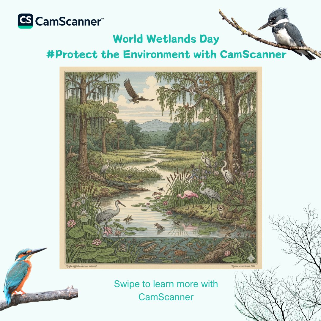 CamScanner's tweet image. Let’s celebrate the World Wetlands Day with CamScanner! Digitalize your Birdwatching Journals and carry them everywhere! #camscanner #scannerapp #saveimportantdocsincamscanner #worldwetlandsday #birdjournals