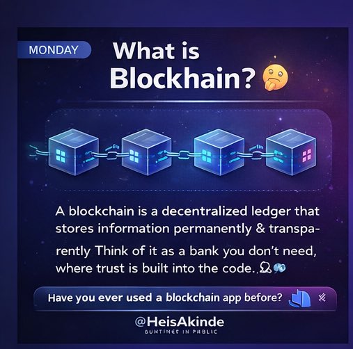 Heisakinde's tweet image. Just started my first Blockchain Development class 🎓🔗
Here is key thing I learned this today 👇

#Web3 #Blockchain #BuildInPublic