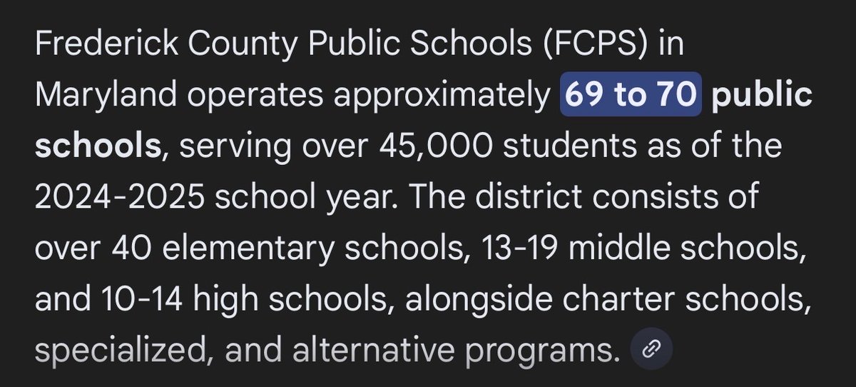 bornada1's tweet photo. @JoshVal63337684 @MCPS 70 schools vs 211? https://t.co/rPCr05hqoR