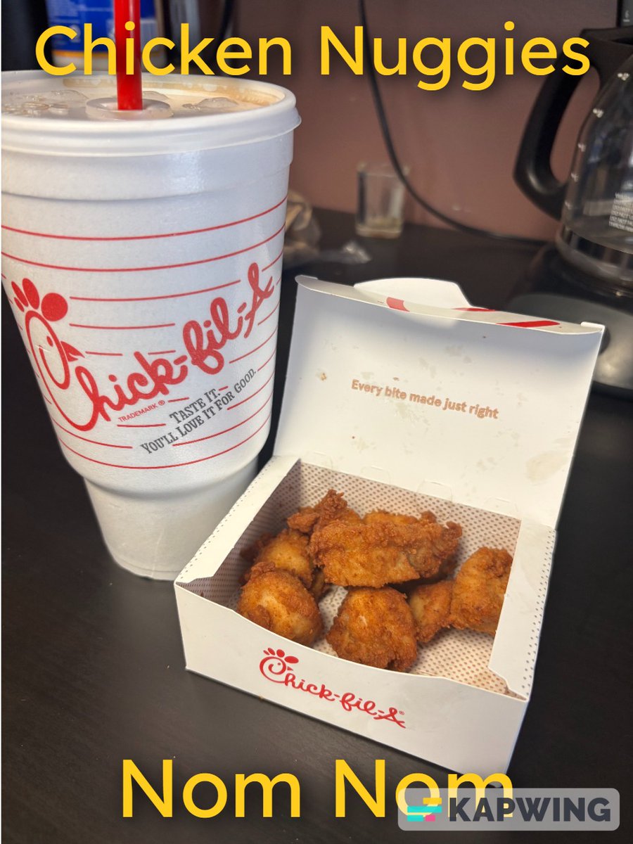 JoyceRaymore's tweet image. When you're hungry and you know those chicken nuggies are going to hit the spot just right!

@ChickfilA  #NomNom