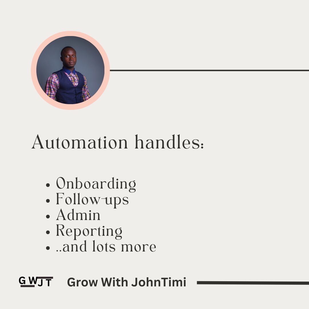 OJohntimi's tweet photo. That's why I help service-based businesses automate their operations, marketing, and client workflows using Make com, together with modern systems, so growth doesn’t feel so overwhelming or chaotic.

If your business still depends on manual work,  then you need automation ASAP! https://t.co/OJutoU0NL7