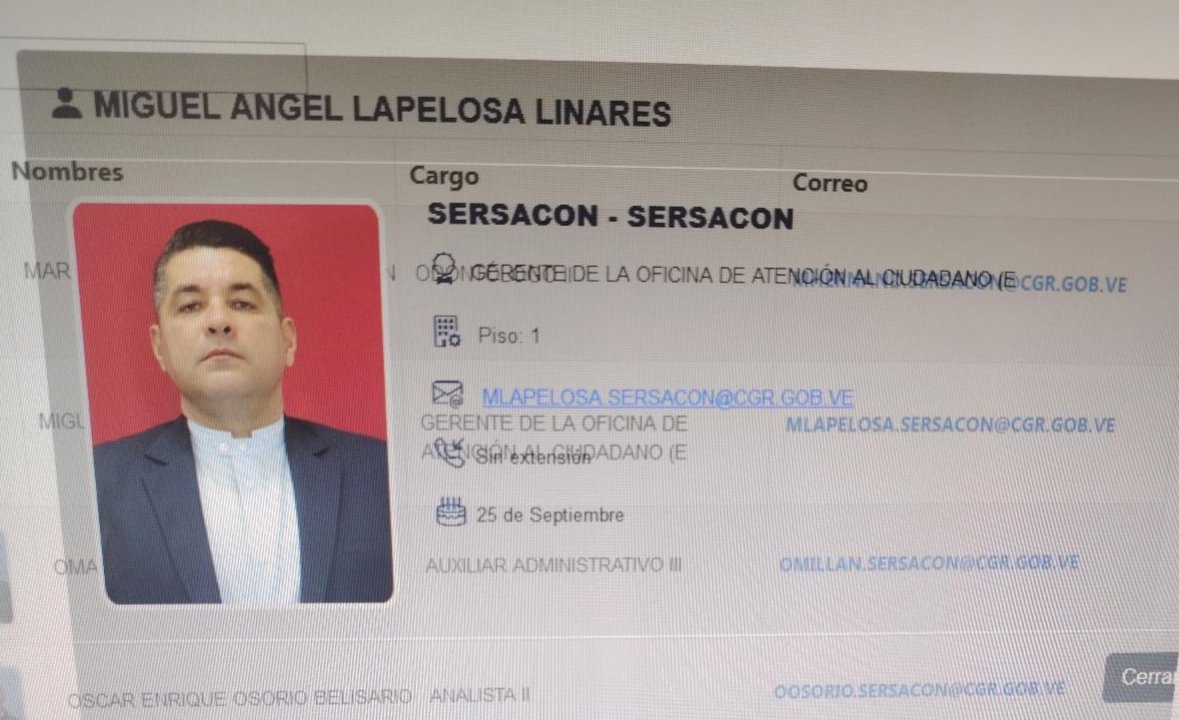 ¡Atención! Tengo información de que Miguel Ángel lapelosa linares exjuez de causas políticas y la mía lo botaron del circuito judicial  y ahora trabaja en la Contraloría General (Jueces, fiscales y defensores públicos mirese en este espejo. No tendrán paz hasta que haya justicia)