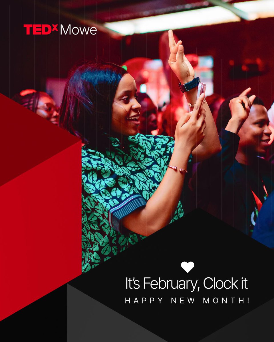 Welcome to February.
We look forward to continued focus, progress, and meaningful results.

Wishing everyone a productive month ahead.

From all of us at TEDxMowe

#tedxmowe
#tedx