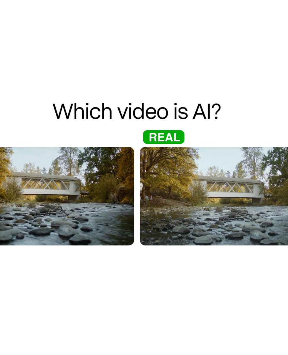 Runway showed 1,000 people 2 videos and asked them which one was AI. Fewer than 10% could tell.Full test available on Runway's website.