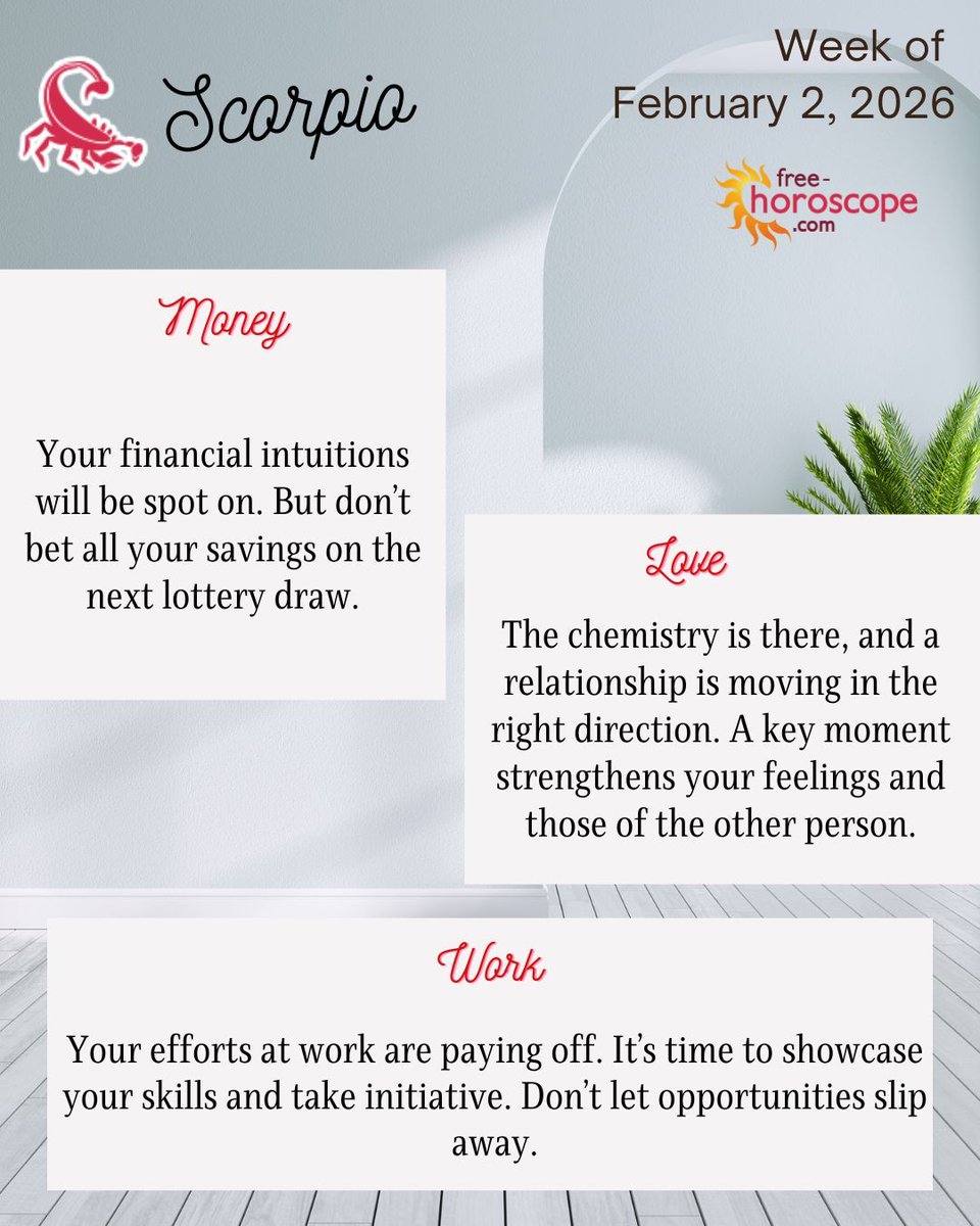 Horoscope_Free's tweet photo. February opens with a gentle energy 🌸🕊️. The first week encourages you to listen to your intuition 🌙 and reconnect with what truly matters 💫. Discover the weekly horoscope for February 2, 2026 🔮!
Have a wonderful day ☀️

https://t.co/2AVyUdXYU0
#horoscope #astrology https://t.co/N8n5CYmOQ5