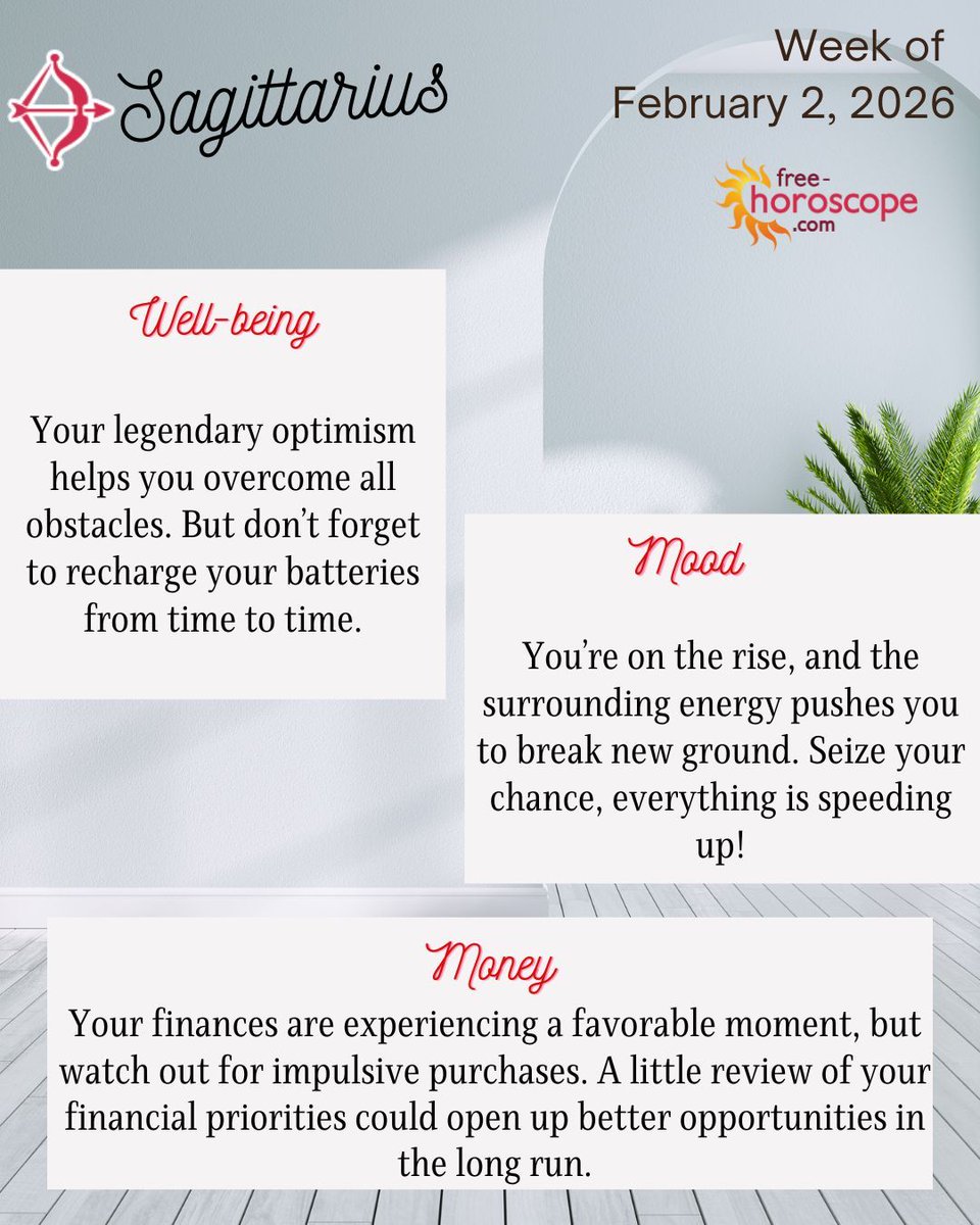 Horoscope_Free's tweet photo. February opens with a gentle energy 🌸🕊️. The first week encourages you to listen to your intuition 🌙 and reconnect with what truly matters 💫. Discover the weekly horoscope for February 2, 2026 🔮!
Have a wonderful day ☀️

https://t.co/2AVyUdXYU0
#horoscope #astrology https://t.co/N8n5CYmOQ5