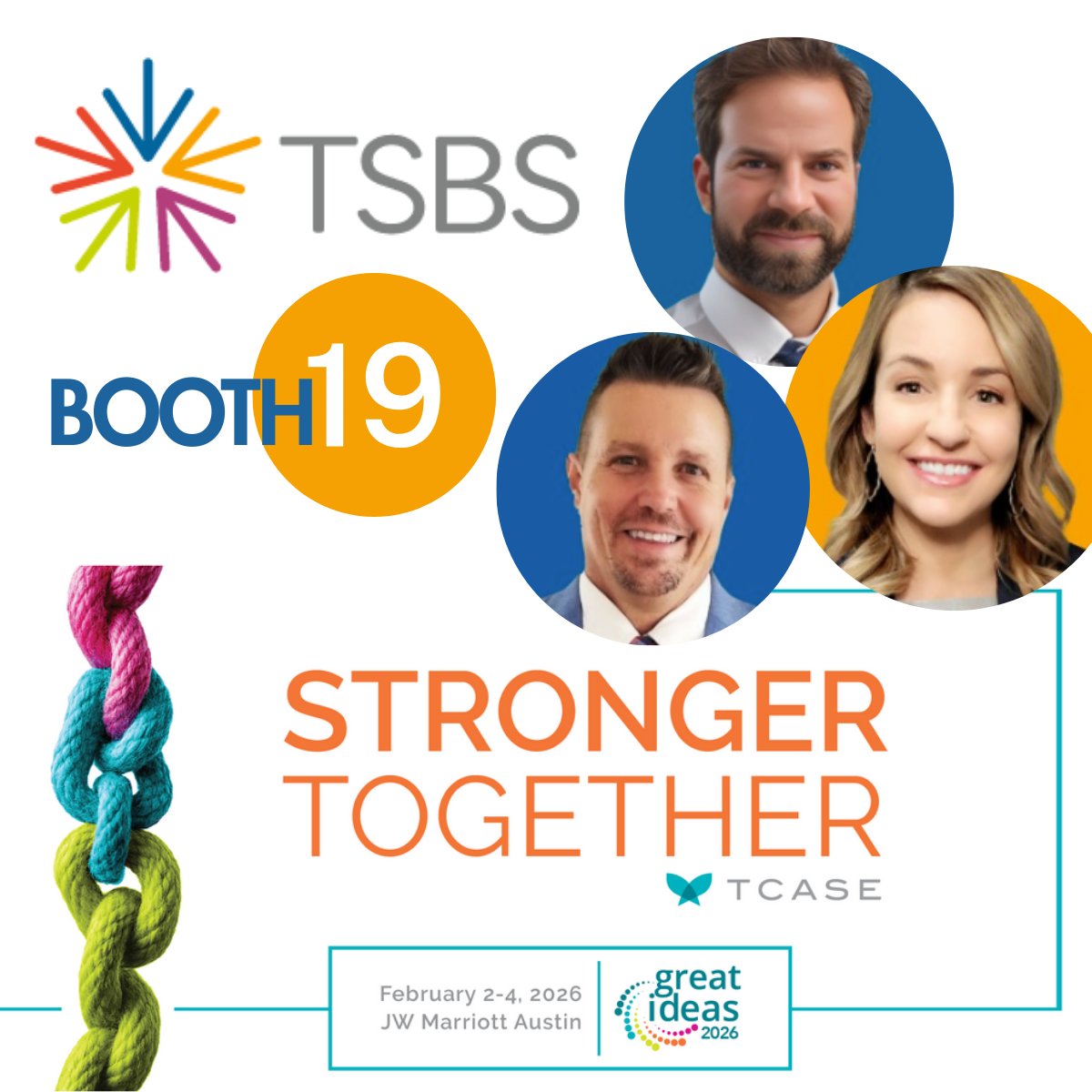 TSBSconsulting's tweet image. 🎉 We're at the @txcase Great Ideas Conference today and tomorrow — Booth 19!

Come say hi and get the latest scoop on what’s happening with SHARS in Texas. You bring the questions, we’ve got the answers. ✅

#TCASE2026 #TCASEGreatIdeas #SHARS #SpecialEd #Texas