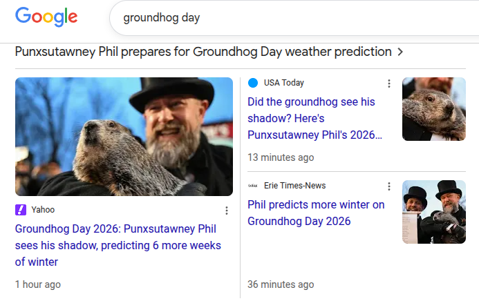 JamesNearn's tweet photo. happy #GroundhogDay2026 https://t.co/2pSY1zap90