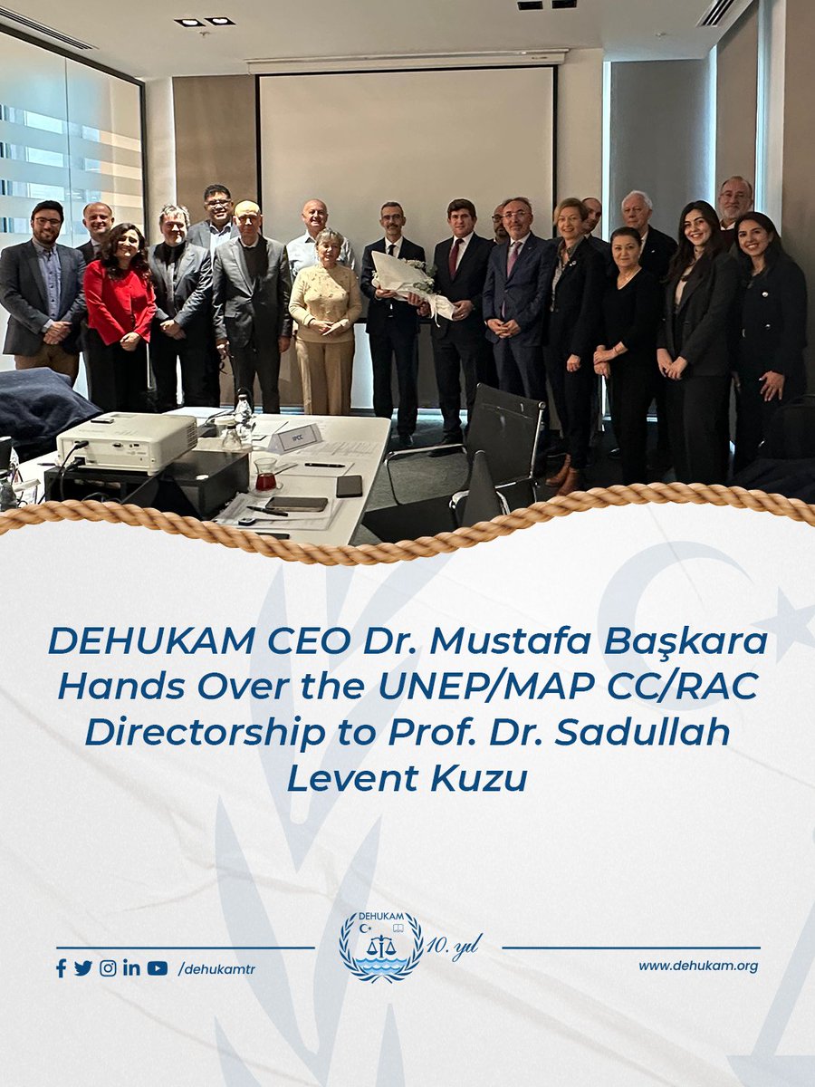 DEHUKAM CEO Dr. Mustafa Başkara Hands Over the UNEP/MAP CC/RAC Directorship to Prof. Dr. Sadullah Levent Kuzu.

For detailed information:
dehukam.org/en/2026/02/02/…