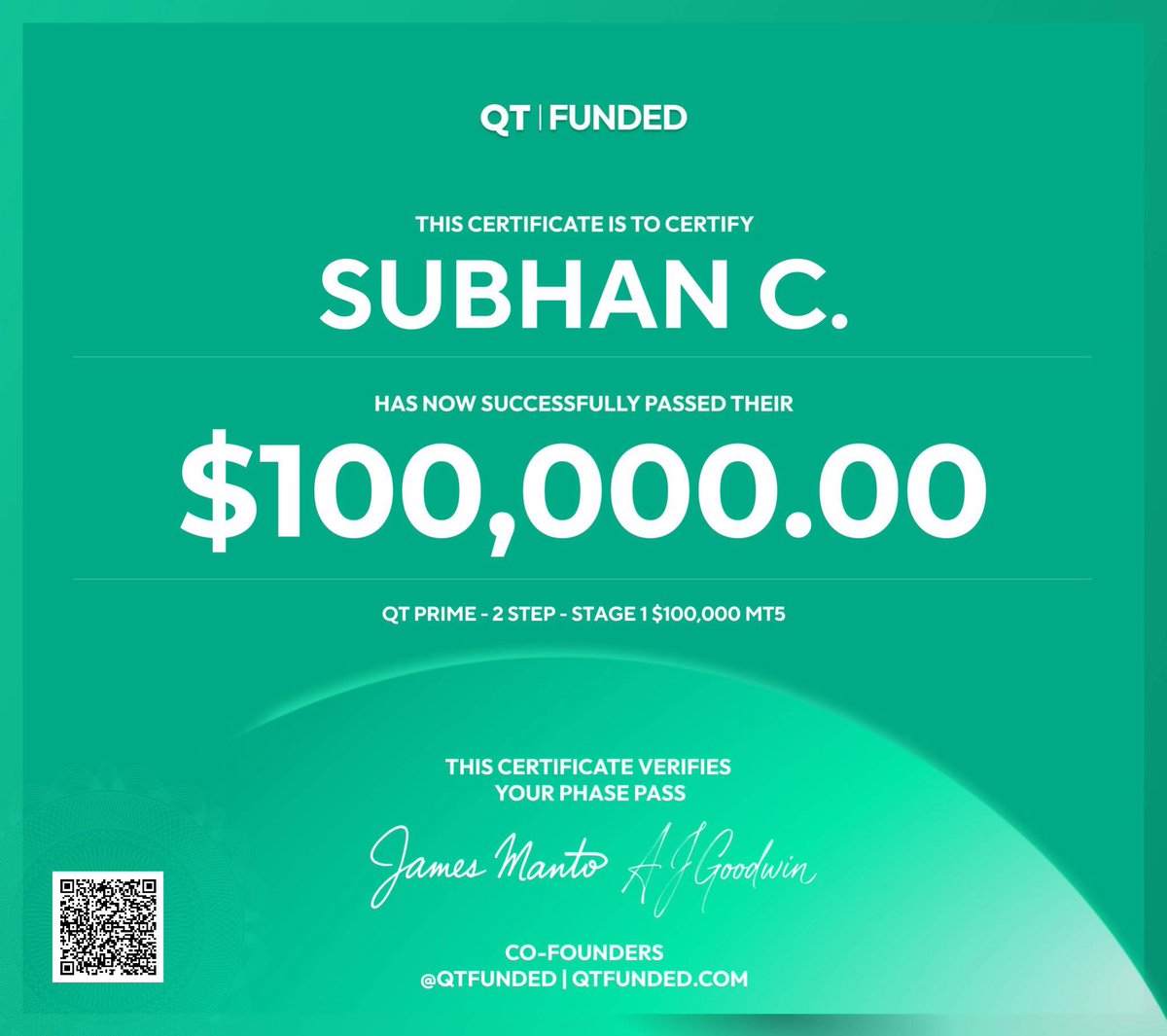 subhanfx's tweet photo. Passed P1 w/ @QtFunded 

We running it up this year. https://t.co/9mZzSxMxUE