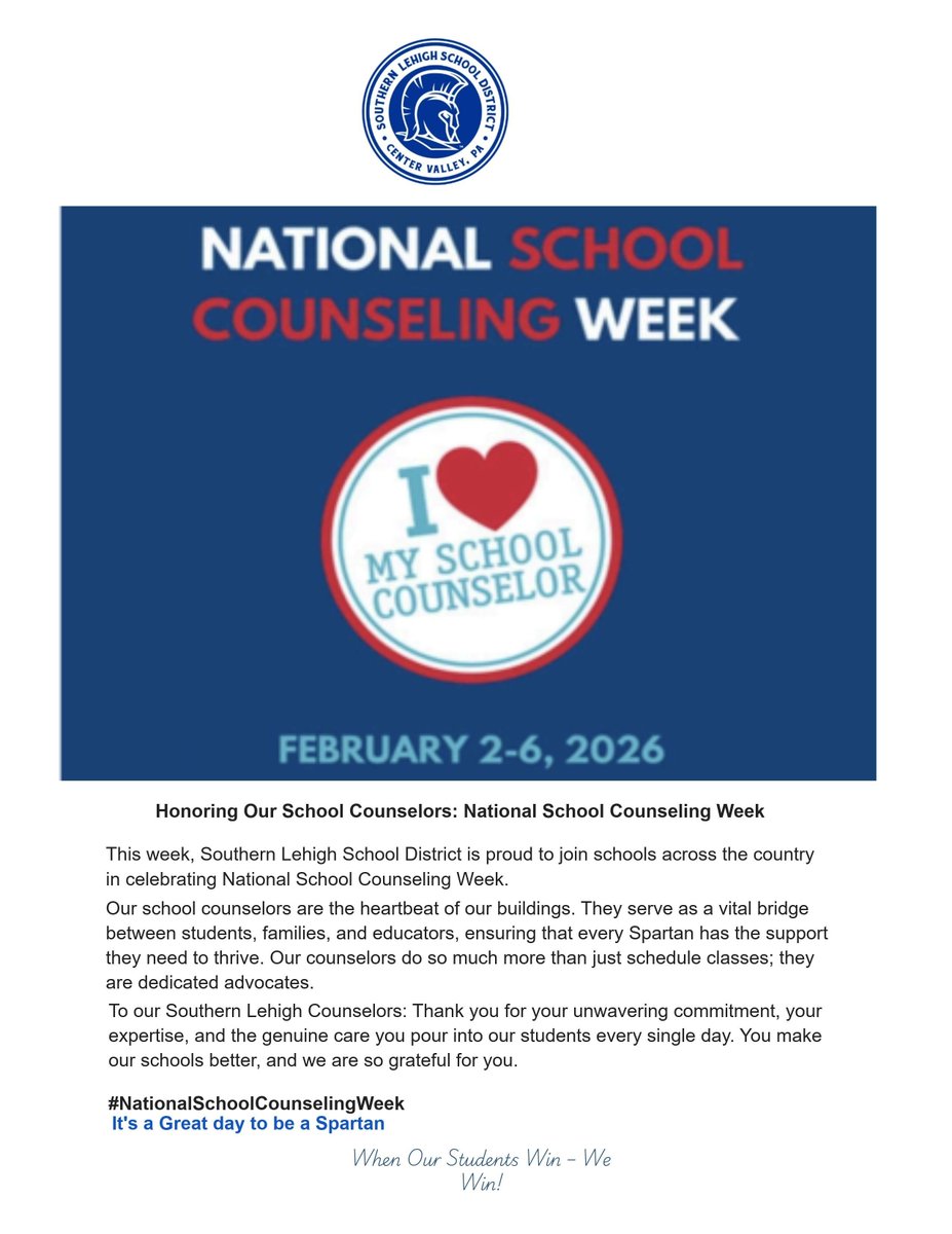 Southern Lehigh School District tweet media