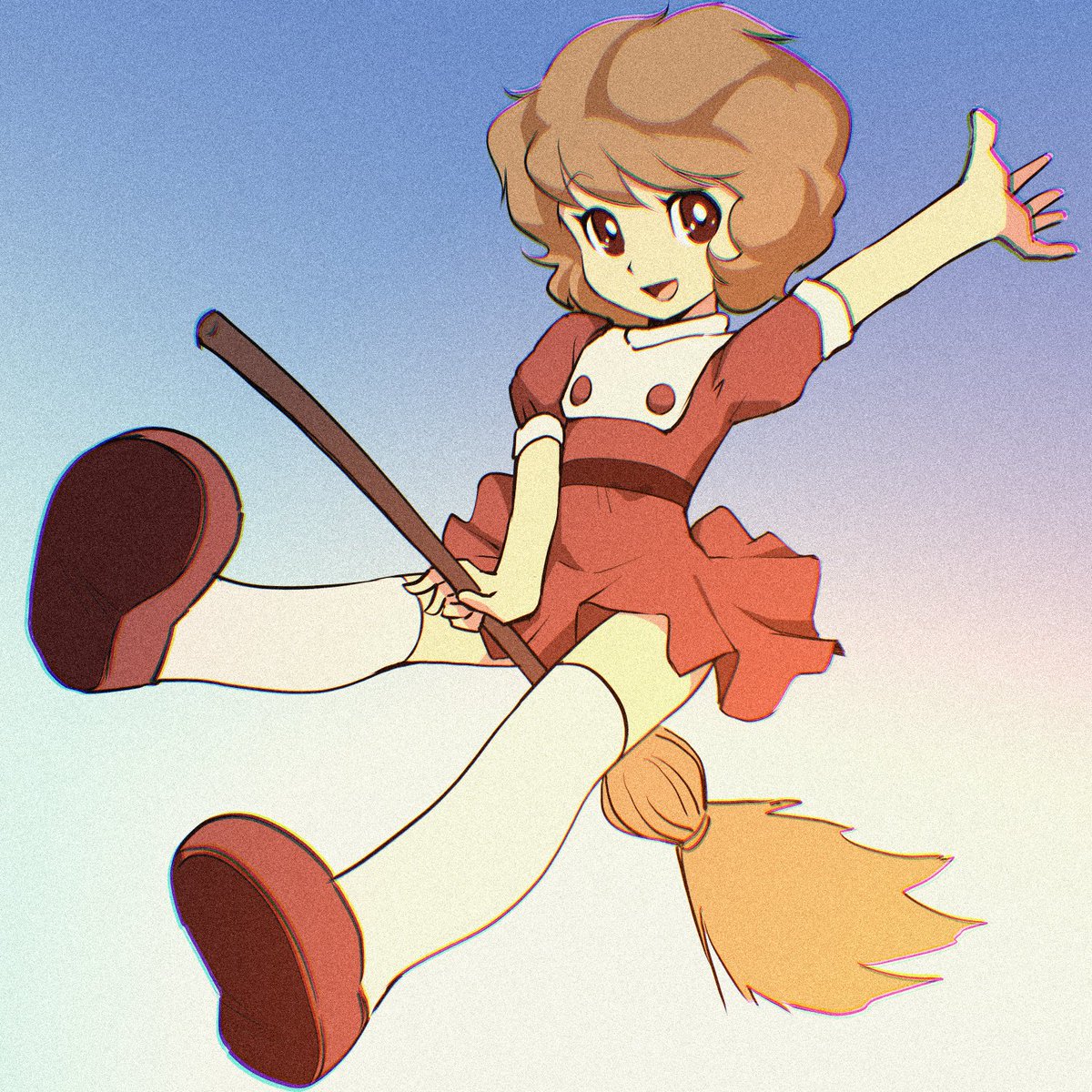 魔法使いサリーちゃんです。一部の人にはサニー・ザ・マジシャンのほうがなじみあるかも。もともとは「魔法使いサニー」だったのに漫画連載途中に日産がサニーという車種を販売したおかげで名前をサリーに変えさせられたという変わった経歴を持つ作品です。よっちゃんも好きw