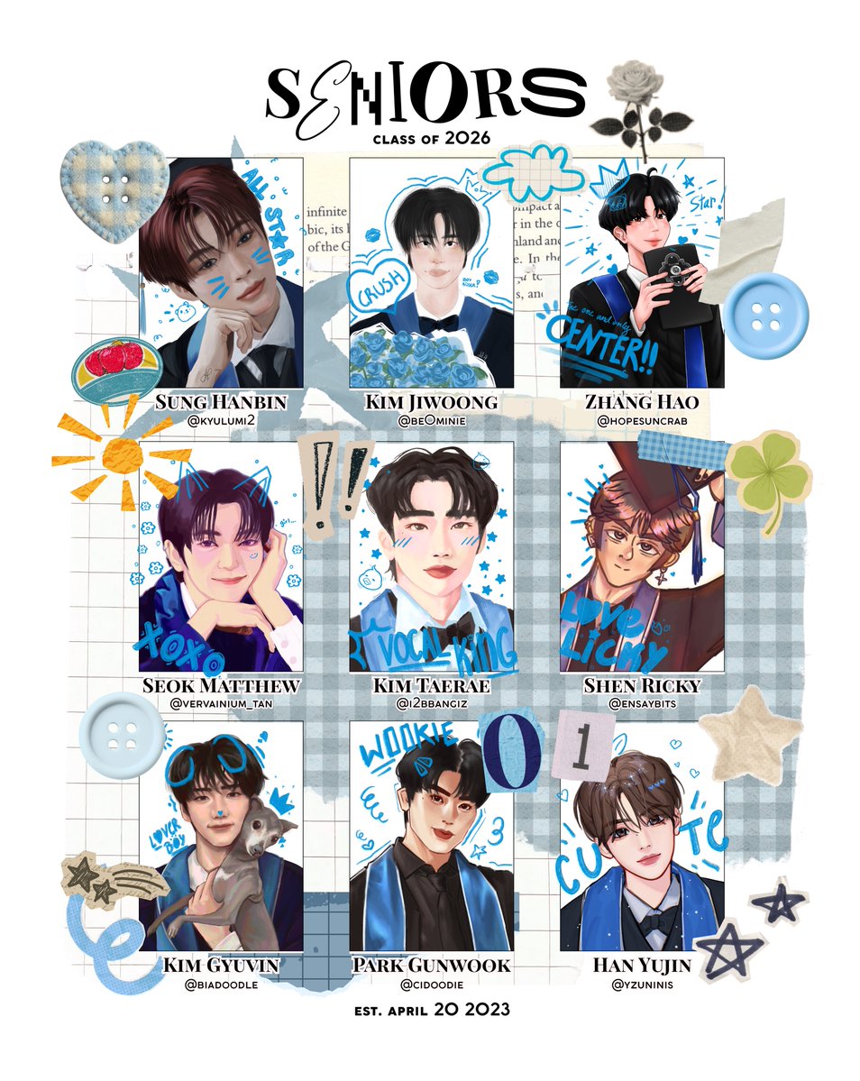 ⠀     begin again 🌷🎞️🎓 #zb1fanart 
⠀ ⠀ ⠀ 2023                                   2026