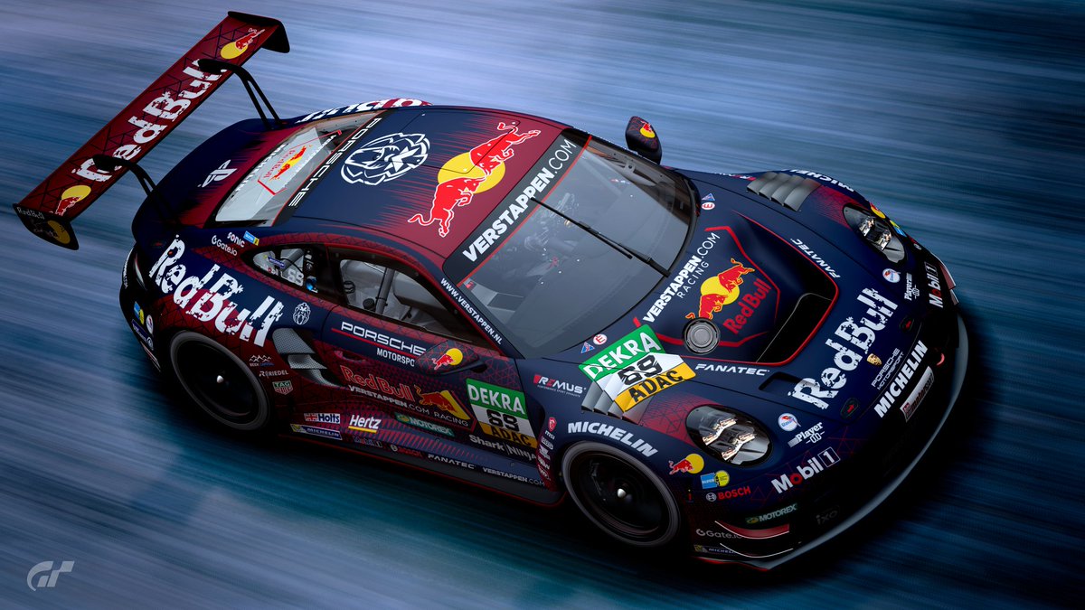 『Verstappen Racing Porsche 911 GT3R』
Matte Navy.🦬🎨
#GT7 #GT7Livery 
#GT7PureScapes