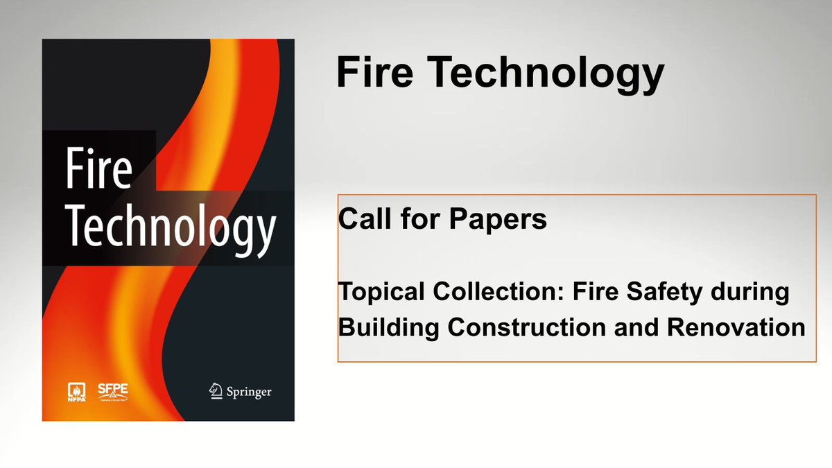 Fire Technology journal 🔥📕 - NFPA SFPE tweet media