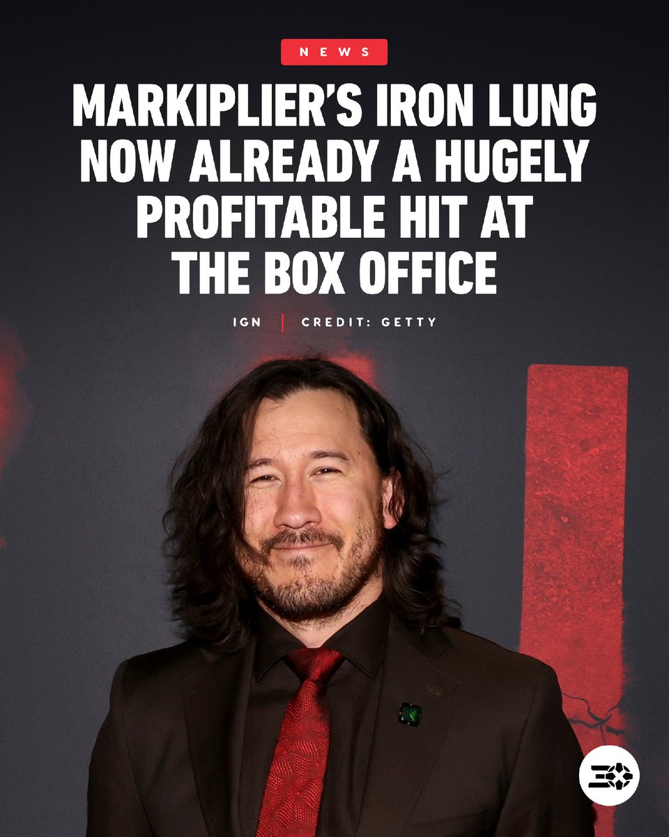 IGN's tweet photo. Iron Lung, the low-budget horror film written and directed by YouTuber Markiplier launched big at the global box office this weekend, earning $21.5 million globally. https://t.co/n2fvOS73Lr https://t.co/8kYOTI2IHC