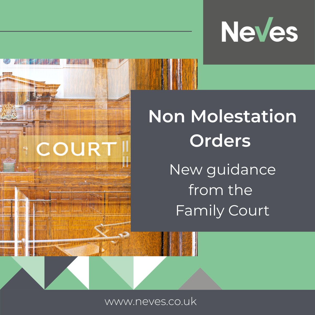 NevesSolicitors's tweet photo. The Family Court has issued new guidance on the granting of non-molestation orders (NMOs). It is hoped that the changes will speed up the application of NMOs and make the process more consistent and efficient. Read more in our latest article - https://t.co/Z5rvR3necR https://t.co/TV0xaXn0m1