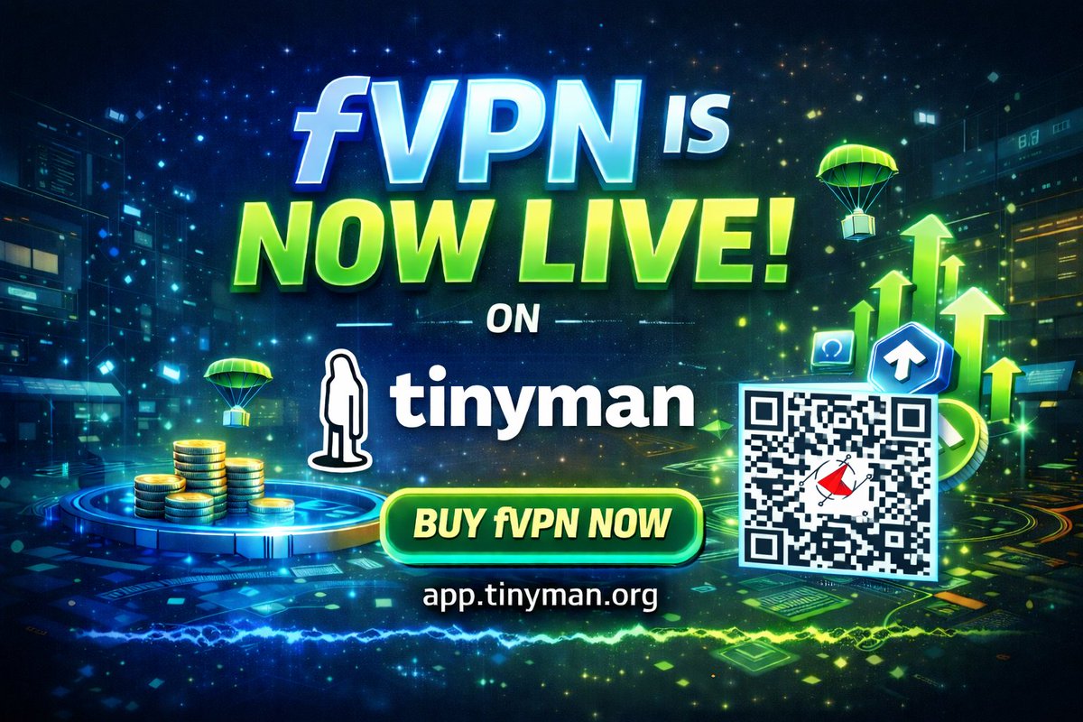 FryNetworks's tweet photo. 🚀 fVPN is officially LIVE on @tinymanorg
Liquidity is open and trading has begun.
👉 Buy $fVPN:
https://t.co/WOiWfxlvqc
More updates coming this week 👀🔥
#Algorand #ALGO #AlgorandDeFi #DePIN #LP #LPLaunch #DeFi #Crypto #TokenLaunch