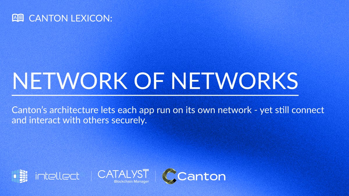 1/ One network. Infinite applications. Zero compromises.

We’re continuing with #CantonLexicon series 🧵

Today’s term: Network of Networks