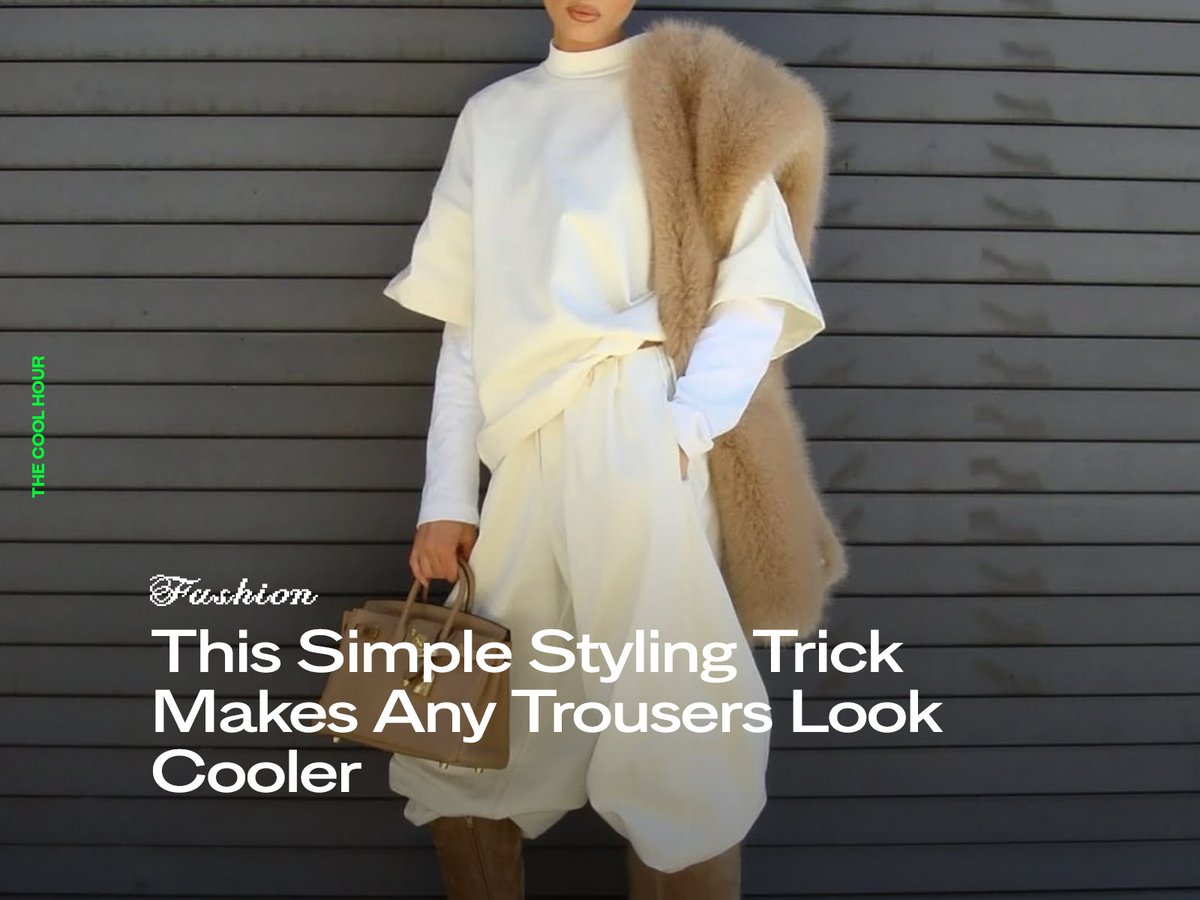 TheCoolHour's tweet image. Trousers, but make them fashion. This boot styling trick instantly shifts the vibe from office to off duty cool.

thecoolhour.com/this-simple-st…

#StyleTips #OOTD