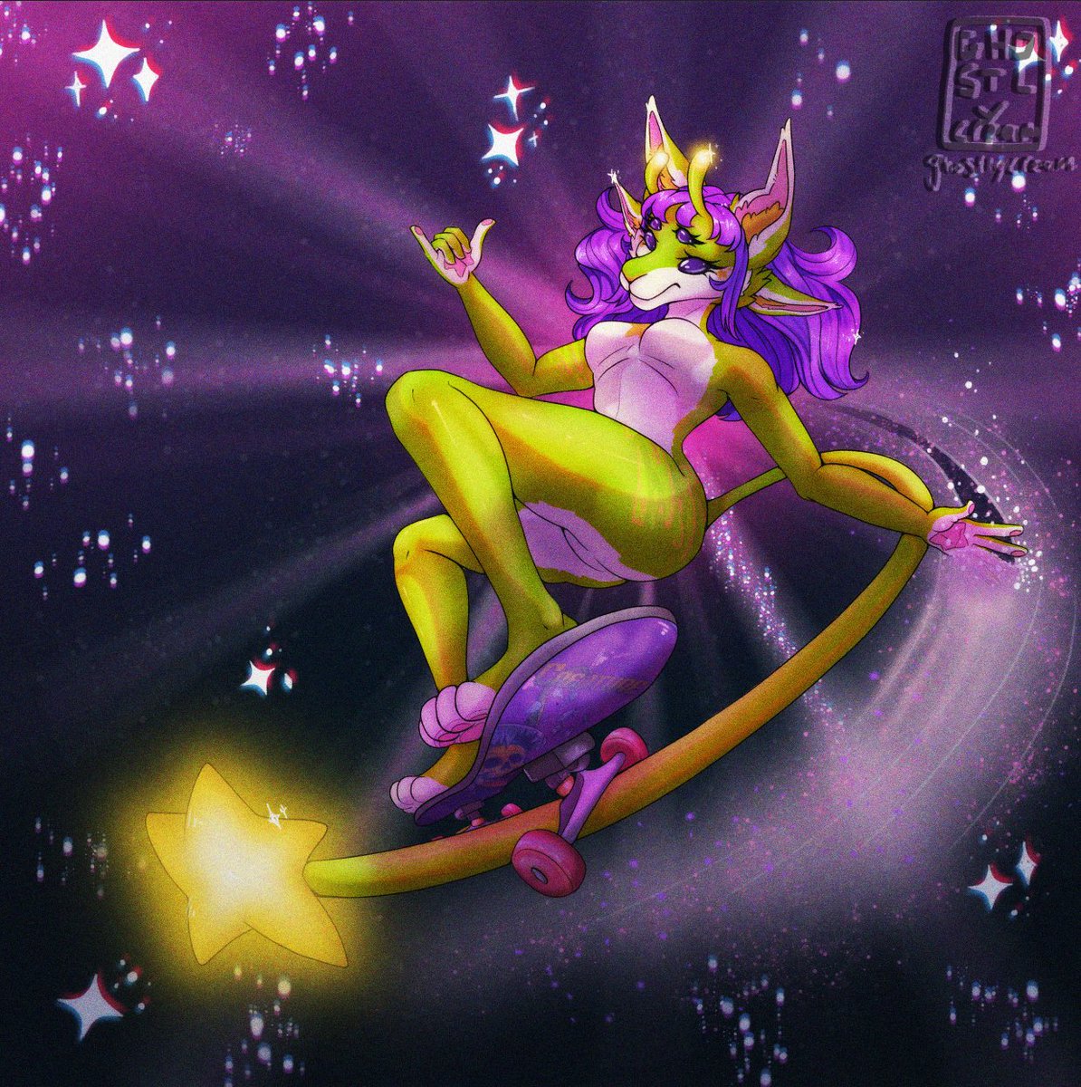 Ghostly_Cream's tweet photo. Space Sk8r
#digitalart #alien #furryartwork https://t.co/ruOiNAqXqc