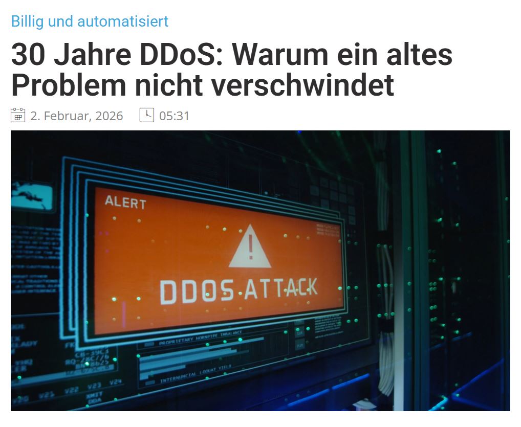 Dennis_Kipker's tweet photo. 30 Jahre #DDoS: 1996 legte eine vergleichsweise simple SYN-Flood den Provider #Panix tagelang lahm. Im Jahr 2026 reden wir immer noch darüber - und mehr denn je, denn #Cybercrime ist nicht nur hochpolitisch, sondern es fehlt nach wie vor an vielen Basics:
https://t.co/GK9QFGZyTS https://t.co/vucKENDkAy