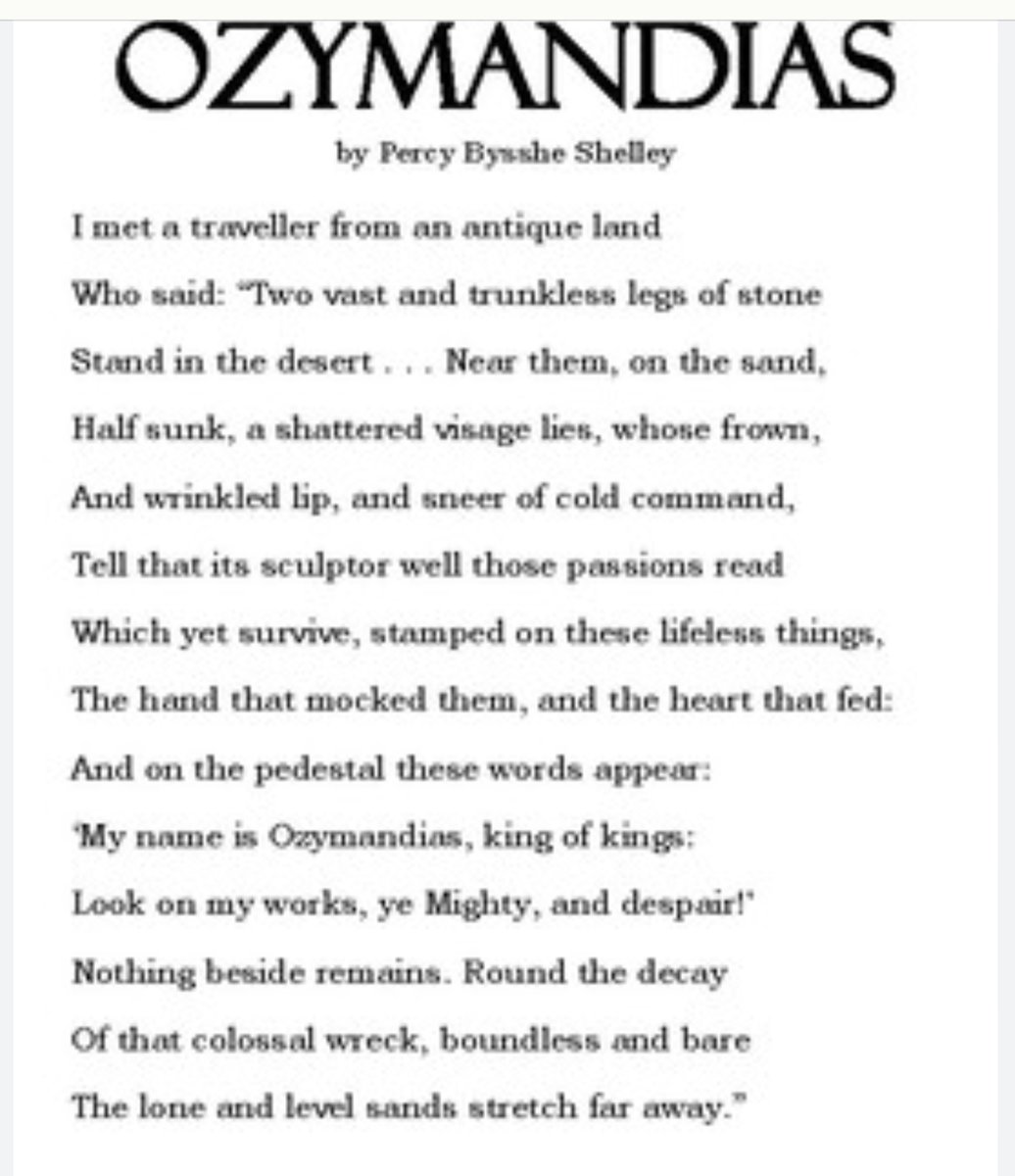 BourgeoisViews's tweet photo. Donald Trump is Ozymandias. https://t.co/ZhKelMih6K
