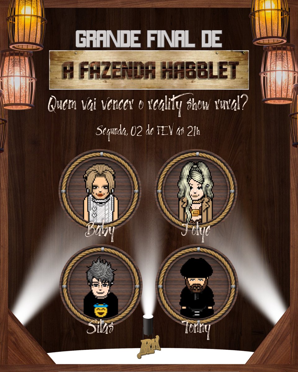 Hoje é a grande final de A Fazenda Habblet 🐎

Não perde, não fica de fora, porque vai ser simplesmente incrível do começo ao fim. 👀🔥

E ó… fica ligado, porque vai rolar uma surpresa especial 🎁✨

Eai, quem vocês acham que leva o prêmio hoje?