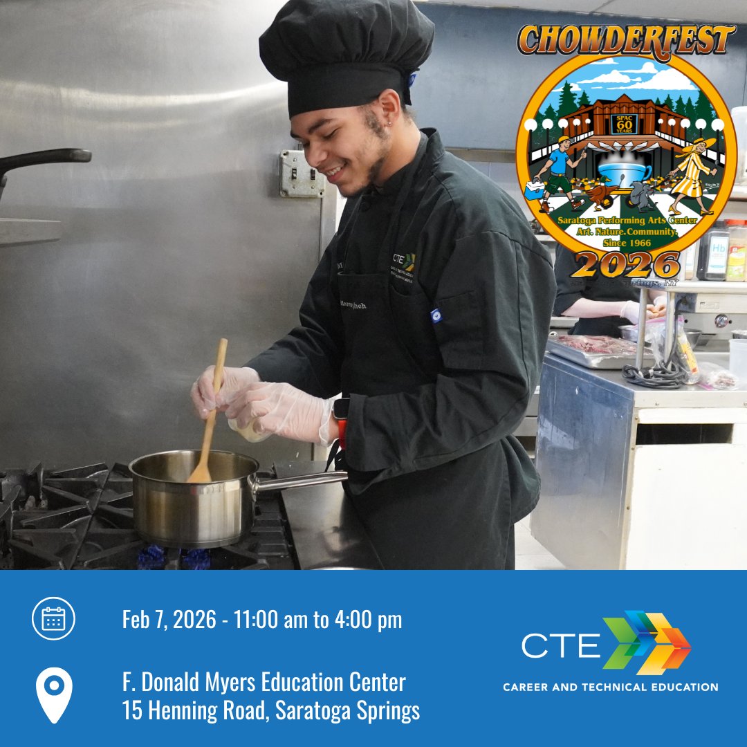 WSWHEBOCES's tweet image. Student chefs. Serious chowder. Culinary arts students are back at #Chowderfest 2026. Choose from 4 styles:
🔥 Cajun Chicken &amp;amp; Bacon
🥔 Sausage &amp;amp; Potato (GF)
🌶️ Buffalo Chicken
🍜Potato Cheddar Corn Chowder (vegetarian)

Be sure to vote for your favorite!