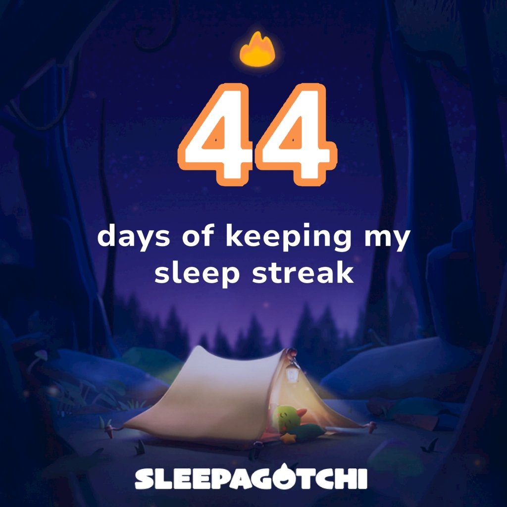 Got a sleep streak and vSLEEP!
Join me on Sleepagotchi.
sleepagotchi.com