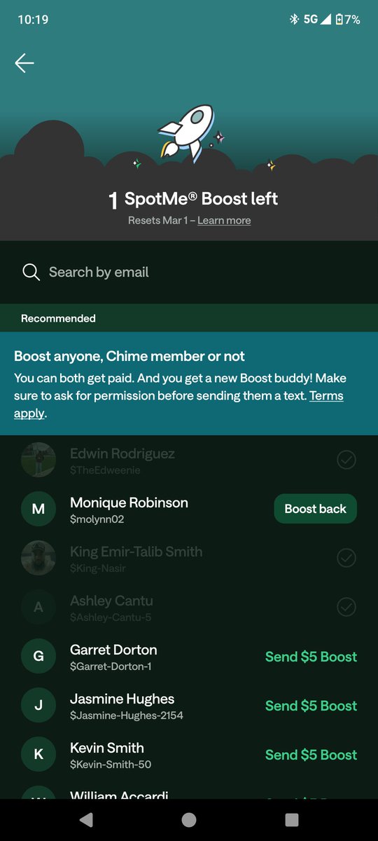 XoEleVeNoX's tweet image. I got one boost left if anyone still has boost left. Account name $JL-Kenney. Just the one spot left. 
#Chime
#Boost4Boost
#SpotMe