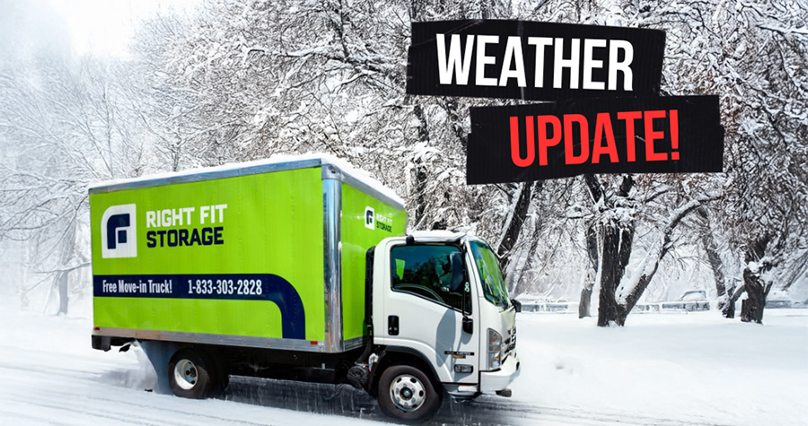 ❄️2/2/26 All Right Fit Storage locations are OPEN &amp; will operate on regular hours from 9:30 a.m. to 6 p.m. Move-in trucks are grounded. If weather conditions change, opening and closing times may be adjusted. Please call 1-833-891-9274 with any questions! ❄️