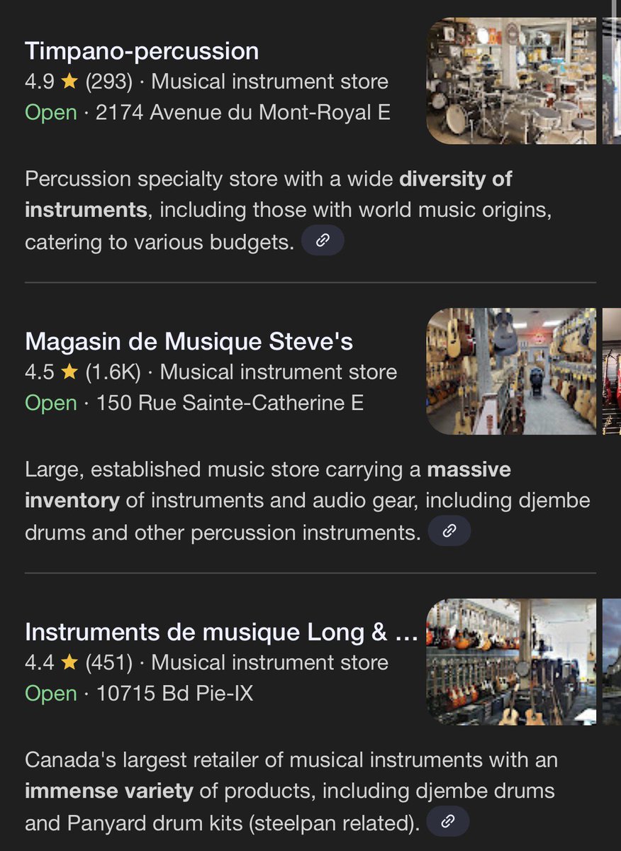 GiorgioMedranda's tweet image. I found a few options if we wanna just purchase some nice steel drums in Montreal!