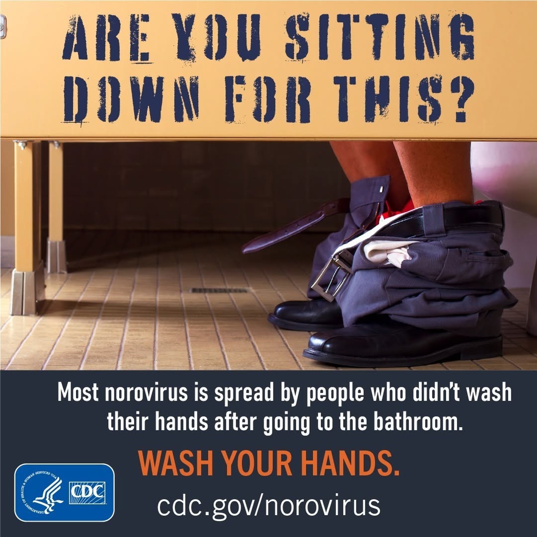 Norovirus is a very contagious virus that can cause vomiting and diarrhea. Anyone can get infected and sick with norovirus.

Make sure you wash your hands well with soap and water; hand sanitizer alone does not work well against norovirus. 

cdc.gov/norovirus/

From CDC