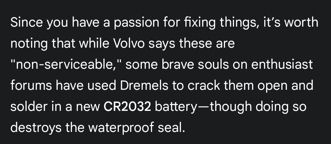 ThorTL67's tweet photo. @BenjaminDEKR Literally just got this when asking what the slim keyfob of my Volvo actually did 🤣 https://t.co/fu4X2JIhQ5