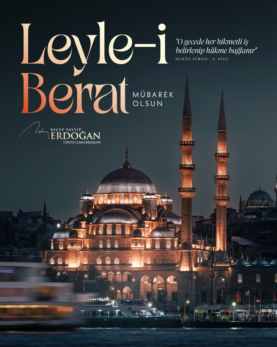 Aziz milletimizin ve İslam âleminin Leyle-i Berat’ını tebrik ediyor, Rabb’imden bizleri huzur ve afiyet içerisinde on bir ayın sultanı Ramazan-ı Şerif’e eriştirmesini niyaz ediyorum.

Gecemiz mübarek olsun.