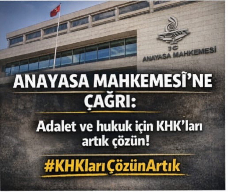 Hukuk devletine uygun atılacak her gerçek adım, sadece bizi değil, bu ülkenin ortak geleceğini kurtarır. Adalet herkes için lazım. 
‼️ #KHKlarıÇözünArtık ‼️