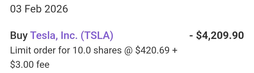 doublehell's tweet image. Had a buy order in at $420.69 and it triggered.