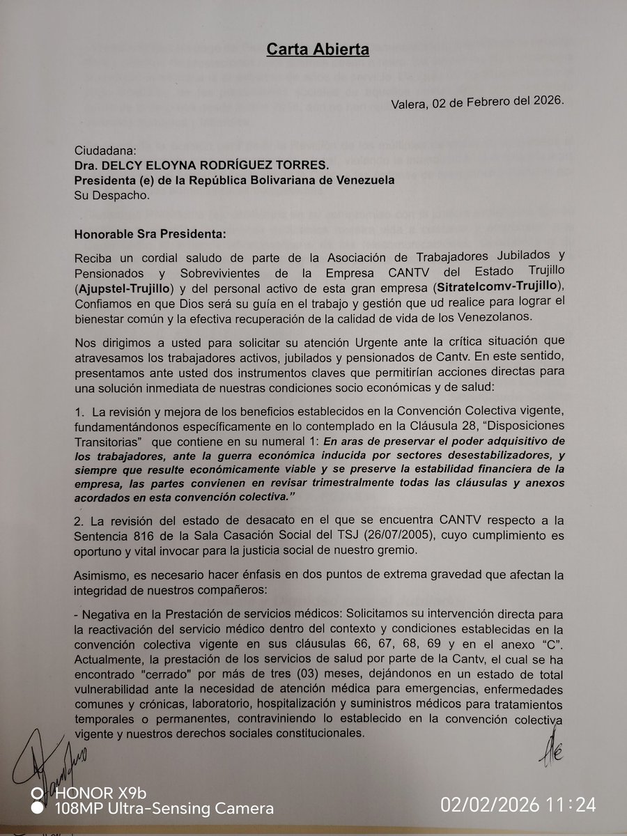 Para su información, Dra <a href="/delcyrodriguezv/">Delcy Rodríguez</a> Presidenta (E)
<a href="/salaprensaCantv/">Cantv</a>