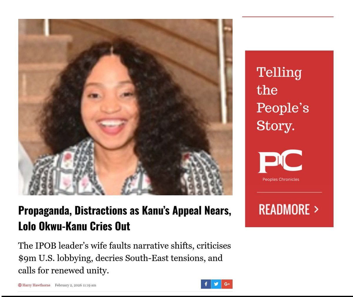 ChinasaNworu's tweet photo. Lolo Uchechi Okwu-Kanu has raised fresh concerns over what she described as a growing assault on truth, warning that unfolding political events are being deliberately twisted to distract from atrocities in Nigeria - Peoples Chronicles

https://t.co/j4QLjSMB4o https://t.co/XxlaPlD1da