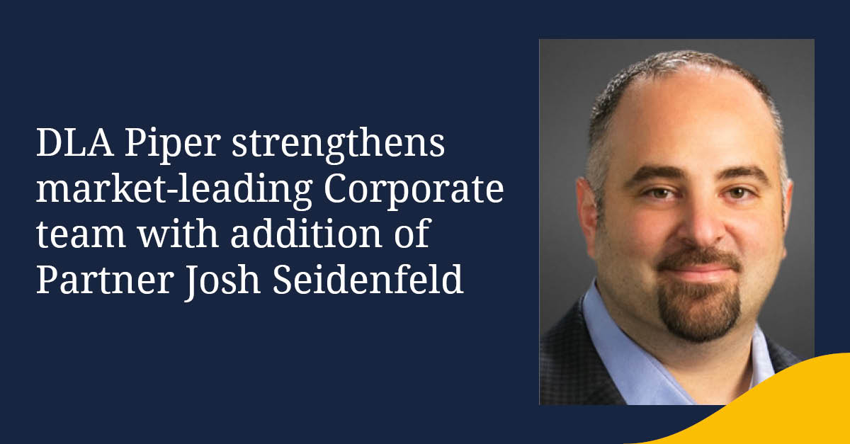 DLA_Piper's tweet image. DLA Piper has welcomes Josh Seidenfeld as Chair of the firm’s Northern California Corporate and Securities practice. 

Read more: spr.ly/6014hGgHj

#SiliconValley #LifeSciences #technology #CorporateFinance