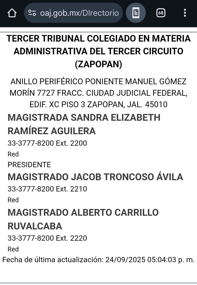 La decisión final será del 3er tribunal colegiado en materia administrativa (Jalisco). Esperemos que los magistrados SANDRA ELIZABETH RAMÍREZ AGUILERA, JACOB TRONCOSO ÁVILA y ALBERTO CARRILLO RUVALCABA
comprendan la importancia de preservar el manantial La Campana como público