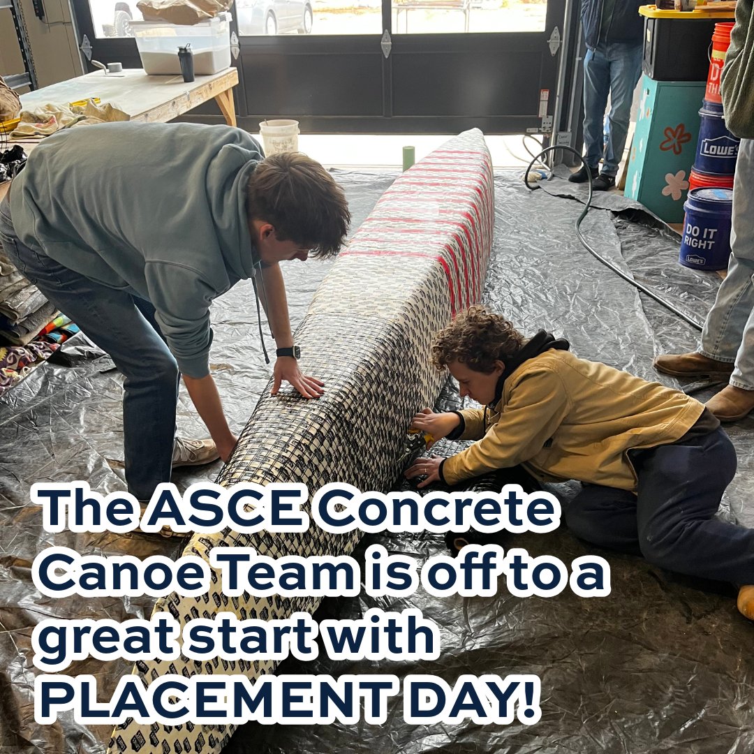 AUCivilEngineer's tweet photo. They said “it’s just concrete.”
We said “watch this.” 😎
Placement Day is now complete as the ASCE Concrete Canoe team prepped their canoe for the 2026 ASCE Gulf Coast Symposium! 🛶
#ConcreteCanoeLife #aucivilengineer #BeCivil https://t.co/7IQiJiwzCl